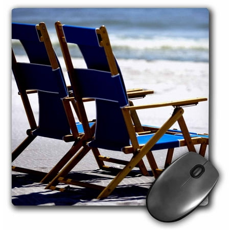 3dRose Beach Chairs, Umbrella, Ship Island, Mississippi - US25 FVI0023 - Franklin Viola, Mouse Pad, 8 by 8 inches