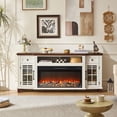 thumbnail image 4 of 70 inch Electric Fireplace TV Stand with 36.5" Electric Fireplace-Living Room TV Cabinet with Storage for TVs Up to 80" Entertainment Center，Modern Media Console, White, 4 of 9