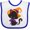 White and Royal, variant on Inktastic Halloween Cat, Cute Cat, Black Cat, Witch Hat Boys or Girls Baby Bib
