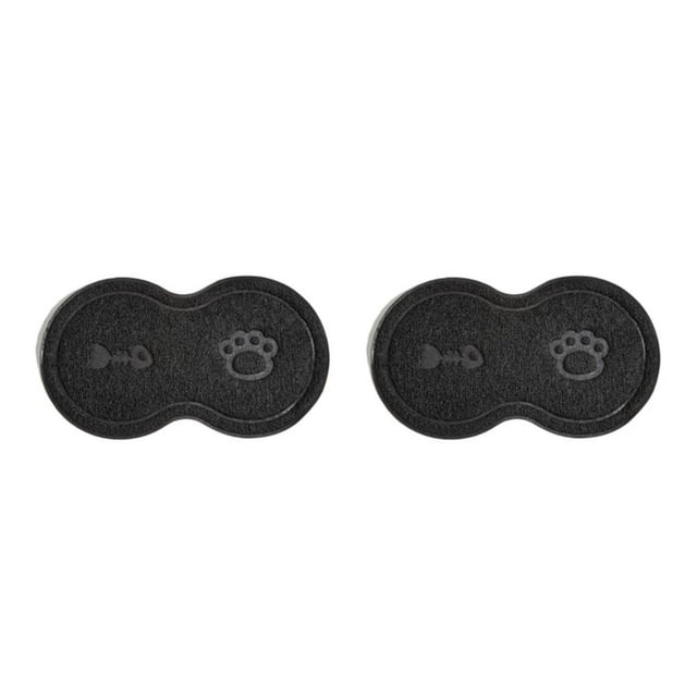 Redempat Variety Of Styles Cat Litter Mat Easy To Clean Pet Accessory Cute And Practical Black 2Set