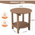 thumbnail image 3 of SSyao Adirondack Side Table, 18" Double Outdoor Side Table, Poly Lumber end Table, Weather Resistant for Indoor, Patio, Pool, Porch, Backyard-Teak, 3 of 7