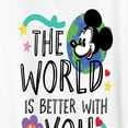 thumbnail image 3 of Disney - Mickey Mouse - The World Is Better With You In It - Women's Short Sleeve Graphic T-Shirt, 3 of 5