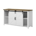 thumbnail image 6 of Aukfa 55.1" Farmhouse Sideboard Buffet TV Cabinet w/Sliding Barn Doors & Power Outlet for Kitchen Dining Room,White, 6 of 8