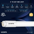 thumbnail image 4 of Luxrite 12-Pack 4FT T8 LED Tube Lights, 12W/15W/18W Tunable, 5CCT 3000K-6500K, Ballast Bypass, Up to 2250LM, UL, DLC, 4 of 7