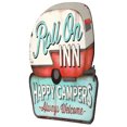 Roll On Inn Rustic Embossed Metal Sign