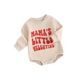 thumbnail image 2 of Baby Sweatshirt Romper 3 6 12 18M Long Sleeve Round Neck Letter Print Bodysuit Valentine’s Day Playsuit, 2 of 10