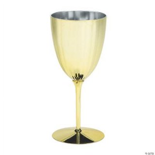 Vikko dcor Gold Ombre White Wine Glasses | Thin, Handblown Glass Tall, Elegant Stem Dishwasher Safe 17.5 Ounce Cup Great Gift Idea Set of 8 Wine