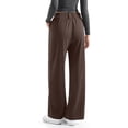 thumbnail image 4 of Women High Waist Loose Casual Pants Straight Sporty Comfortable Pants Brown S, 4 of 5