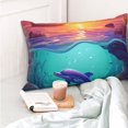 thumbnail image 4 of Salouo Hawaiian Island Dolphin Pattern Pillow Cases,1PC Pillow Covers with Envelope Closure Decorative Pillow Case for Bed Couch,Pillows Not Included-16"x24", 4 of 6