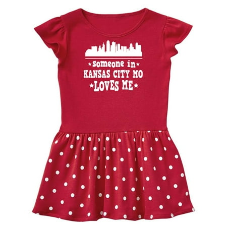 

Inktastic Kansas City Missouri Loves Me Skyline Gift Toddler Girl Dress