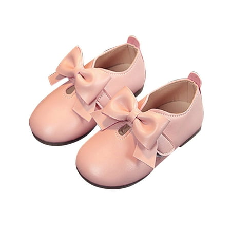 Baby Shoes Girl Formal Autumn Casual Shoes Flat Light Hook Loop Solid Color Bow Toddler Girl Sneakers Size 7 Years-8 Years