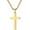 Gold with chain, variant on Unisex Stainless Steel Classic Simple Glossy Plain Cross Biker Crucifix Amulet Couple Necklace