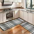 thumbnail image 3 of Kitchen Rugs Sets Of 2,Black Gray and White Checkered Pattern Anti Fatigue Kitchen Mat Rugs Non Slip Washable,Decorative Kitchen Floor Mats for Kitchen,Sink,Laundry,17"x47"+17"x47", 3 of 5