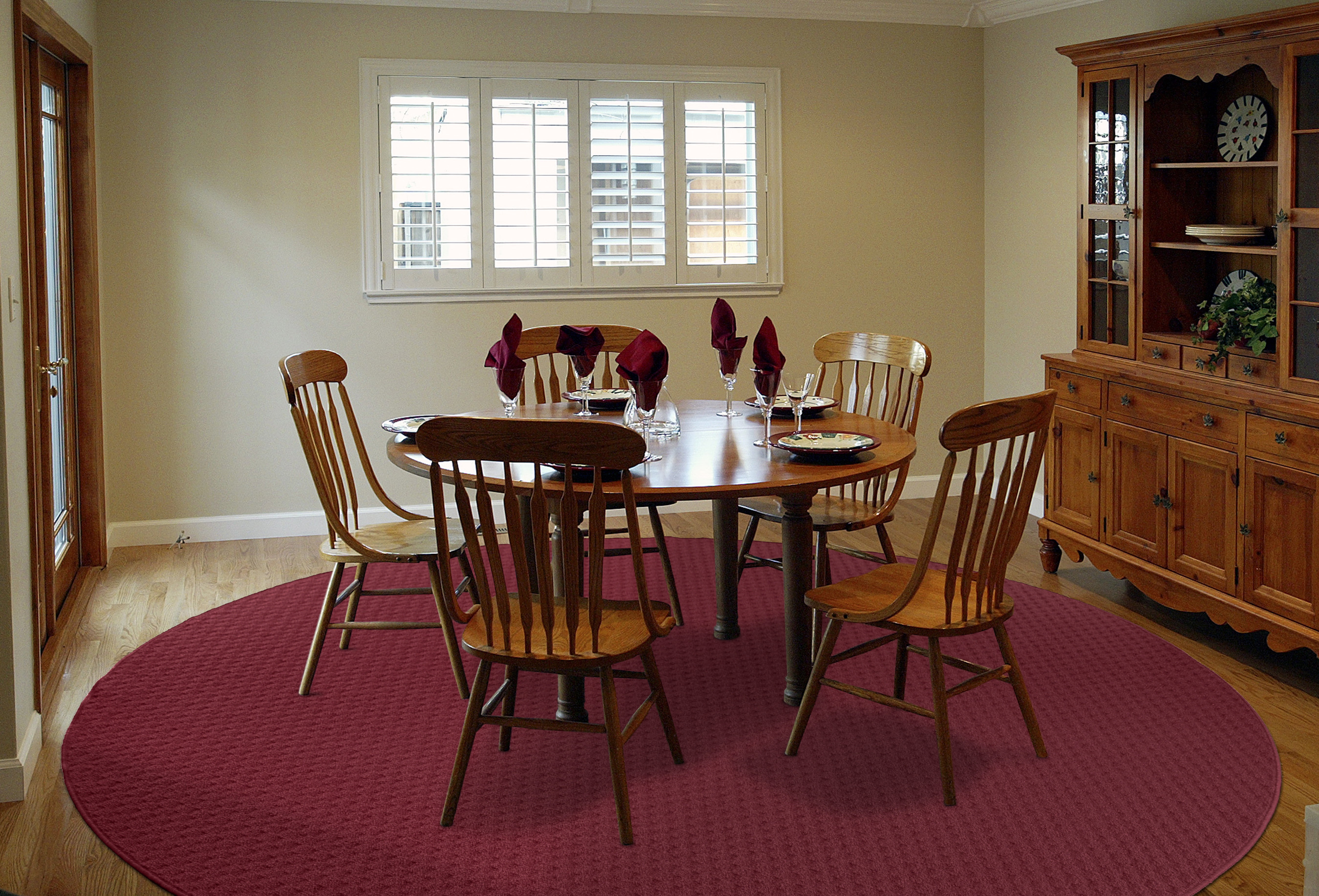 Garland Rug Town Square Chili Red Round Indoor Area Rug, 5' x 5'