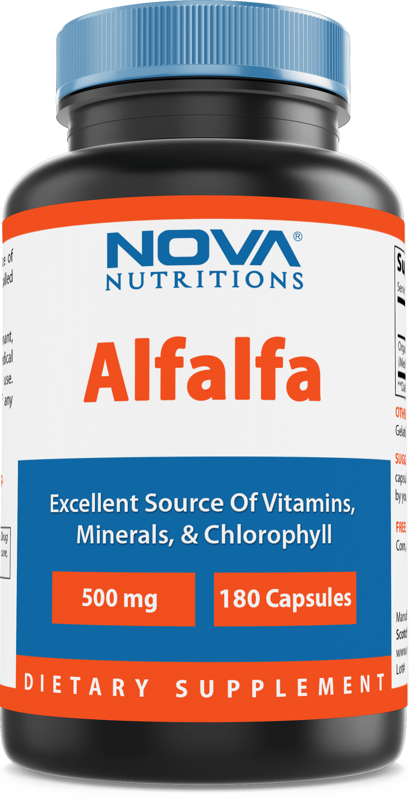 Nova Nutritions Alfalfa 500 mg 180 Capsules
