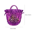thumbnail image 2 of OULII Flower Clutch Purse 1Pack Purple Fabric Handbag With Easy to Clean Feature For Women, 2 of 7