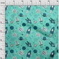 thumbnail image 3 of oneOone Cotton Cambric Turquoise Blue Fabric Galaxy Sewing Craft Projects Fabric Prints By Yard 56 Inch Wide, 3 of 5