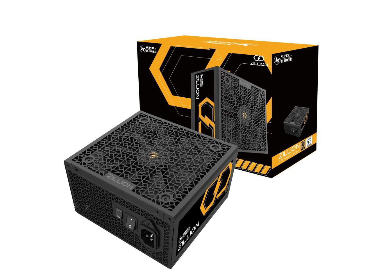 Super Flower Zillion FG 850W Cybenetics Platinum, 80+ Gold, Full Modular, ATX 3.1 / PCIe 5.0, W/12V-2x6 Cable (2x8pin - 16pin native cables), Power Supply, FDB Fan, SF-850Z12FG, Black version