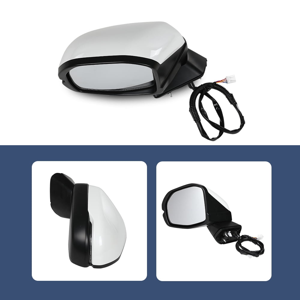 PIT66 Power Heated Mirror w/Turn Signal Left Driver Side Fit for Honda CRV 2023-2024 Power Folding 76258-3B4-H11 76208-3B4-H11 White