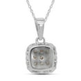 thumbnail image 4 of 1/3 Carat Round Cut Lab Created Moissanite Diamond Cluster Pendant Necklace In 14K Solid White Gold Jewelry For Women With 18" Chain (G-H Color, VVS1 Clarity, 0.33 Cttw), 4 of 7