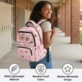 thumbnail image 5 of HUIACONG Pink Capybara Boba Print School Backpack for Teens Girls Boys Age 7-18 Sturdy Water Repellent Bookbag with Adjustable Padded Straps Multi Pockets for School Travel Daily Use, 5 of 7