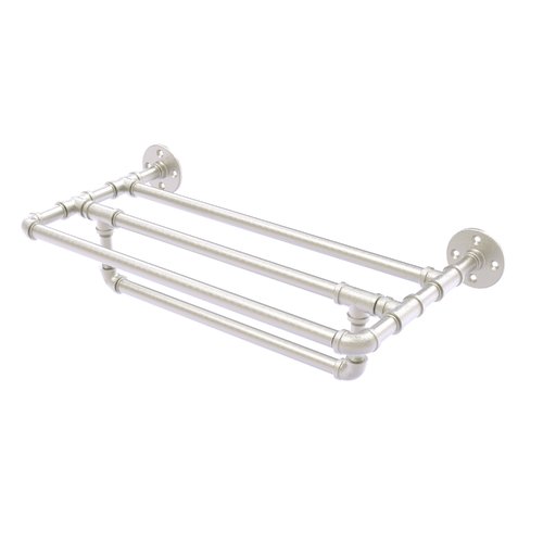 Allied Brass Pipeline 18'' Wall Mounted Towel Shelf with Towel Bar in Matte Black - image 5 of 7