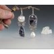 thumbnail image 1 of Pendientes de gota de agua con perlas barrocas asimétricas estilo bohemio vintage, joyería con patrón azul oscuro, lindos pendientes colgantes de metal con flores ---- Estilo 13 --- Estilo del product, 1 of 4