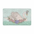 thumbnail image 1 of YUSDECOR Cygne Mignon avec Couronne et Fleurs Conte de Fées Tapis Tapis Décoration de la Maison Tapis de Sol Tapis de Bain 30x18 Pouces, 1 of 3