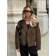 thumbnail image 2 of Chaqueta de lana corta Retro con doble botonadura para mujer, abrigo informal de manga larga con cuello de solapa, color marrón oscuro, prendas de vestir exteriores elegantes para mujer de otoño ﻿, 2 of 5
