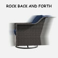 thumbnail image 5 of MeetLeisure Patio 2 Pieces Wicker Swivel Chairs Set, Outdoor PE Rattan Rocking Glider Armchairs with Water-Resistant Cushions & Washable Covers for Porch Balcony Sunroom, Dark Blue, 5 of 9