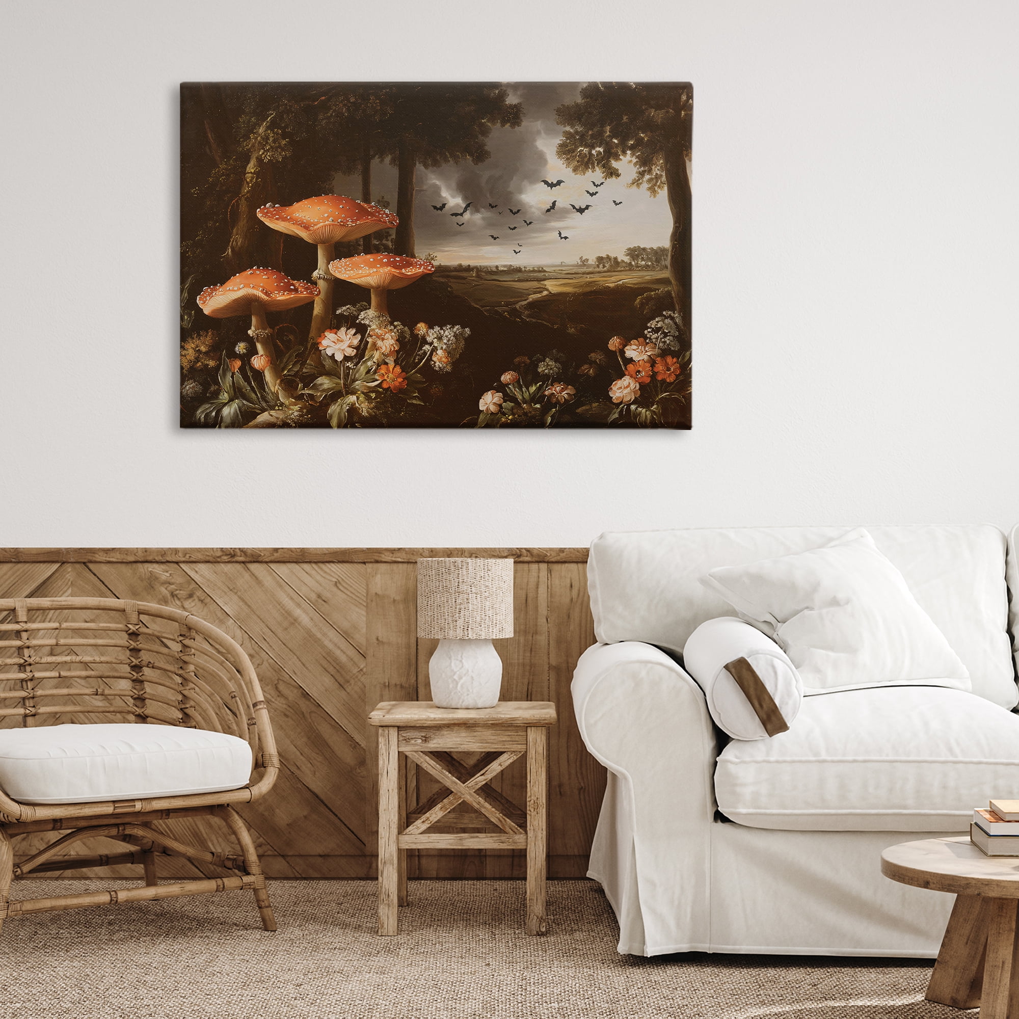 Stupell Industries Bats in Autumn Forest Canvas Wall Art, design by Jacky Ngan