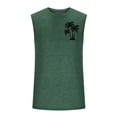 thumbnail image 5 of Mens Graphic Cotton Tank Tops Sleeveless Muscle Shirts Beach Hawaiian Coconut Tree Patriotic Tank Tops Army Green, 5 of 5