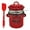 #Red, variant on Bacon Grease Saver with Strainer- with Food Grade Silicone Spatula, Grease Container for Kitchen, Enamel Rustic Farmhouse Fat Keeper Container