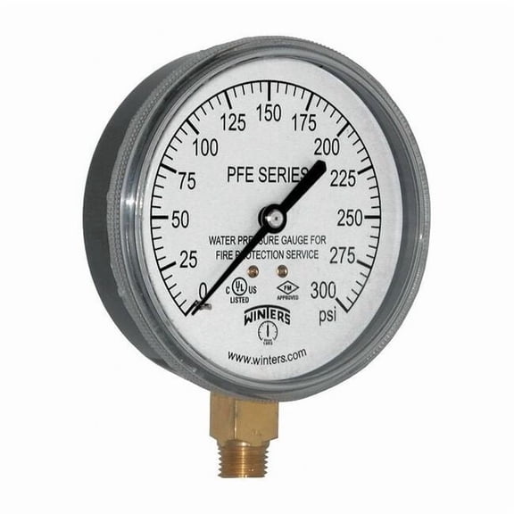 Winters Pressure Gauge,Sprinkler,for Water Media PFE3933R1