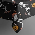 thumbnail image 5 of Black Halloween Dancing Skeletons Square Tablecloth,Waterproof Square Table Cover,Wipeable Spillproof Washable Table Cover for Home Kitchen Party Decor 60"x60"(152x152cm), 5 of 6