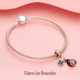 thumbnail image 4 of 925 Sterlinig Silver Ladybug Lucky Clover Dangle Charm for Women Bracelet Necklace Pendant, 4 of 7