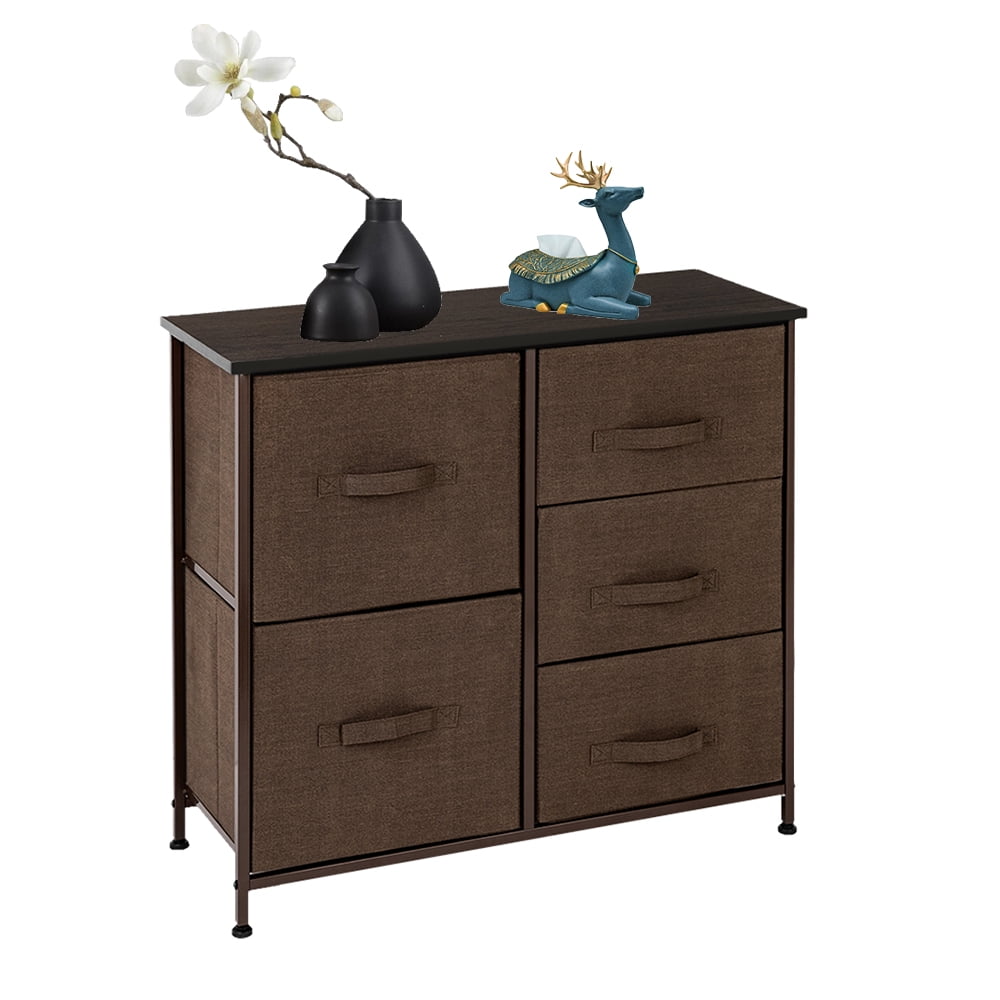 Kepooman Drawer Dresser, Dresser Drawer Organizer 5 Drawers, End Table Storage Cabinet, Easy Pull Fabric Bins, Wooden Side Table for Bedroom, Hallway, Entryway Furniture, Brown Kepooman Drawer Dresser, Dresser Drawer Organizer 5 Drawers, End Table Storage Cabinet, Easy Pull Fabric Bins, Wooden Side Table for Bedroom, Hallway, Entryway Furniture, Brown