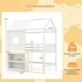 thumbnail image 3 of Gymax Twin Size Loft Bed w/ LED Lights & Roof Window & Storage Bookshelf & Guardrails, 3 of 10
