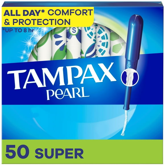 Tampax Pearl Tampons, with LeakGuard Braid, Super Absorbency, Unscented