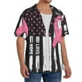 thumbnail image 2 of KLL Ribbon Breast Cancer Awareness Print Men's Shirt Short Sleeve Button Down Summer Cuba Beach Shirts- XX-Large, 2 of 5