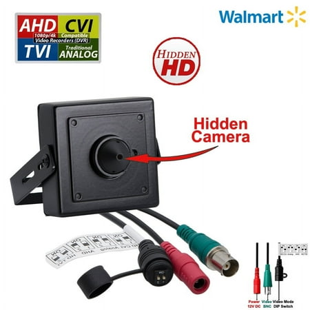 Evertech 1080p HD 4in1 AHD TVI CVI Analog Indoor Metal Casing Surveillance Camera with Pinhole Lens and BNC Connector