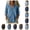 Blue, variant on Womens Button Down Denim Shirt Long Sleeve Jean Shirt Classic Washed Tunic Denim Top