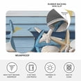 thumbnail image 4 of Coastal Starfish Doormat Outdoor Entrance 18"x30", Blue Wooden Grain Seashells Country Absorb Moisture Dirt Door Mats, Non-Slip Rubber Backing Floor Mats Indoor, Low-Profile Front Door Rugs, 4 of 9