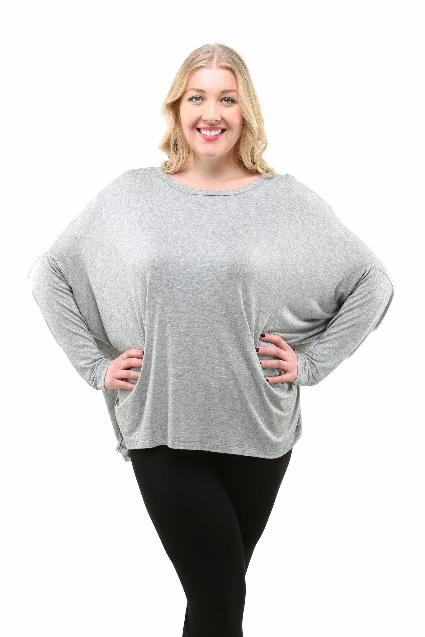 Women's Plus Size Long Sleeve Dolman Top - Walmart.com