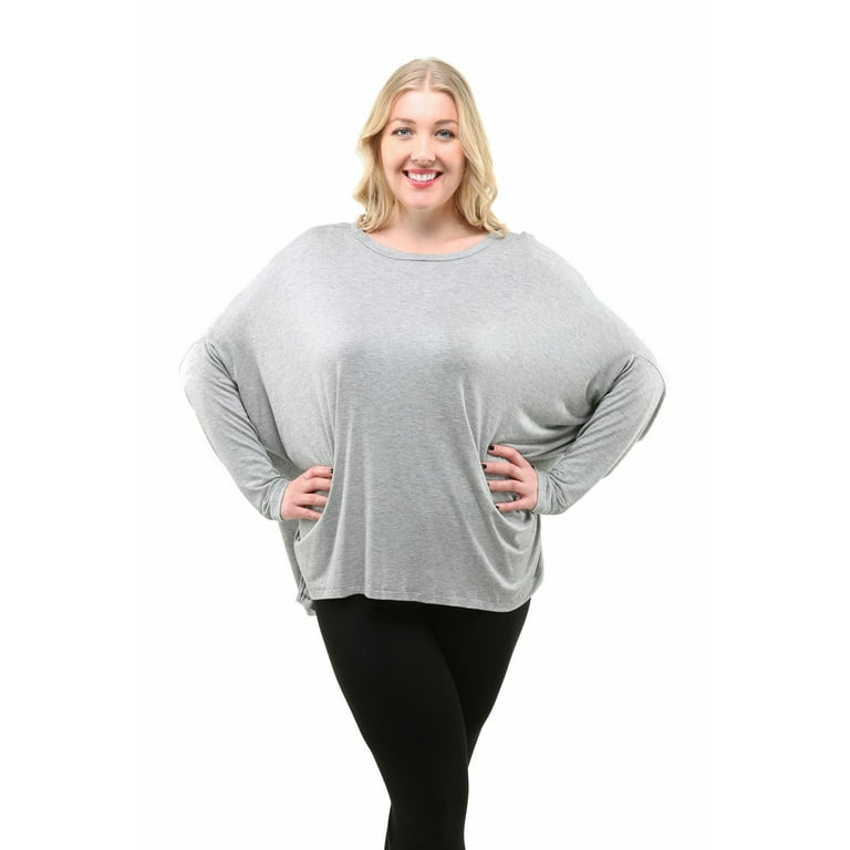 24seven Comfort Apparel Women's Clothes Long Sleeve Round Neck