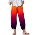 thumbnail image 1 of VEKDONE Womens Cotton Linen Long Pants Orange M, 1 of 4