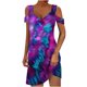 thumbnail image 1 of Puntoco Vestido De Manga Corta Con Cuello En V, Vestido Suelto De Manga Corta Con Hombros Descubiertos Y Cuello En V Para Mujer, Color Morado Xl, 1 of 7