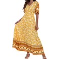 thumbnail image 2 of 2025 Robes à Bretelles à Col en V pour Femmes Décontractées d'Été à Fleurs Longue Robe Sans Manches Robe Midi pour Femmes Bohème Plage Longue, 2 of 7