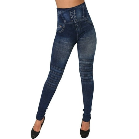 

QYZEU Yoga Pant Maternity Legging Women Elastic Jeans Leggings Thermal Print Imitation Denim Leggings Tights Hiking Pant Outfits Yoga Pants