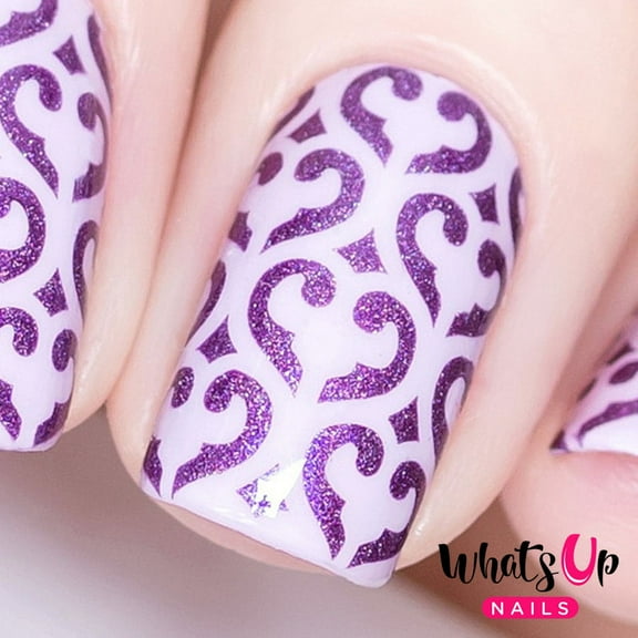 Whats Up Nails - Fleur De Heart Vinyl Stencils Nail Art Design